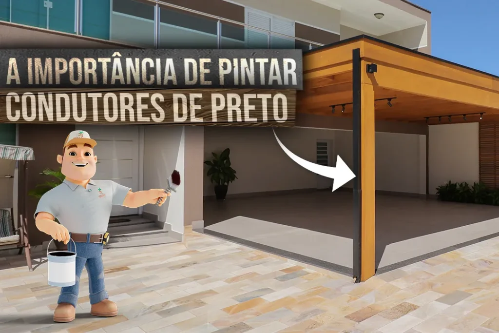 A Importância de Pintar Rufos e Condutores de Preto em Pergolados de Madeira